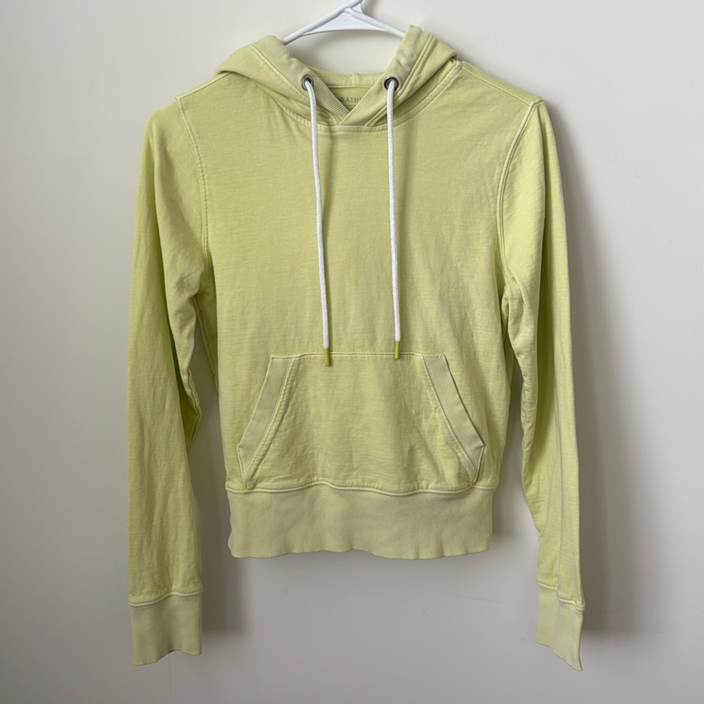Athleta‎ Hooded Pullover Light Neon Yellow Hoodie Size XXS
